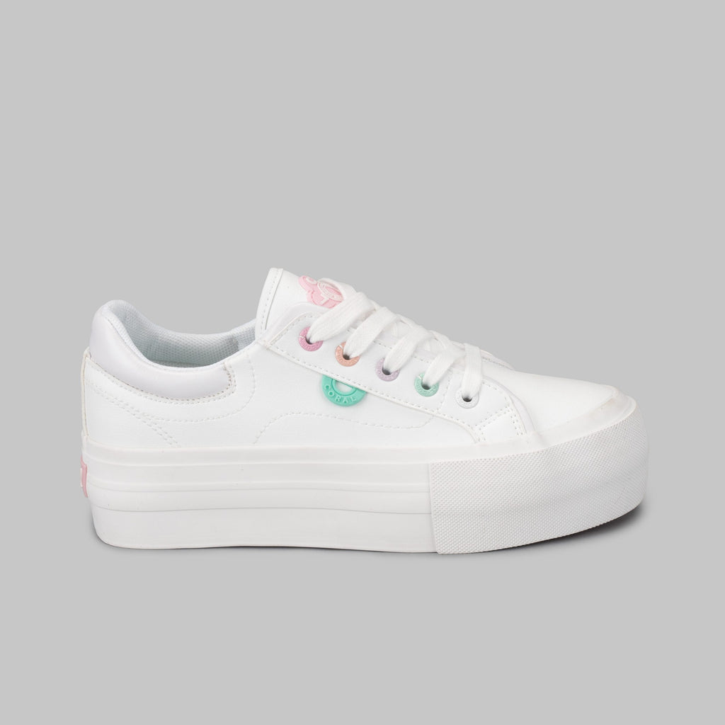 Tenis Casual Blanco Multi Coral KYLIE 3 RAINBOW COKYLIE3BLM