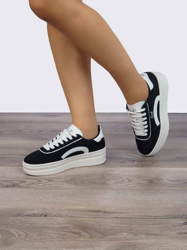 Tenis Casual Negro Coral Naoko CONAOKONE