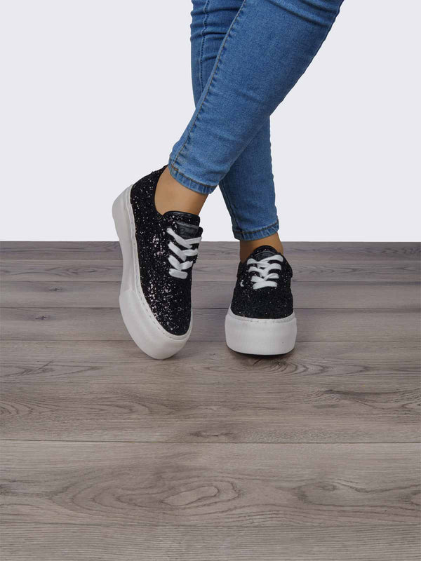 Tenis Casual Negro Glitter Coral Natsumi CONATSUMIGNE