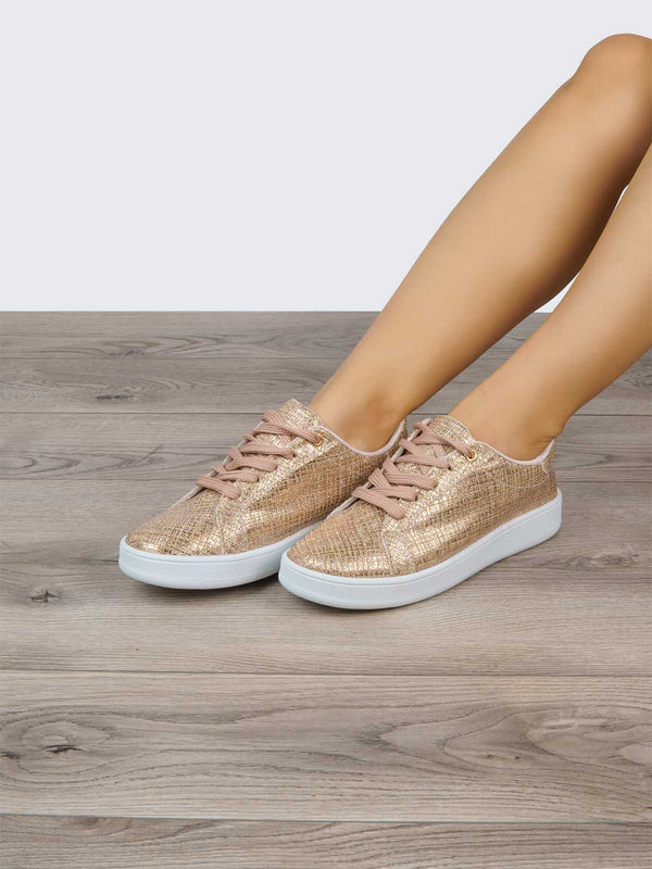 Tenis Casual Lija Oro Rosa ADDIC KAS200XOR