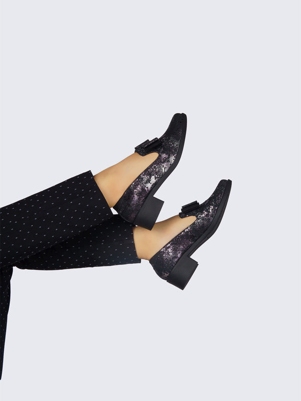 Mocasín Ejecutivo Animal Print Negro ADDIC NZF130APRNE