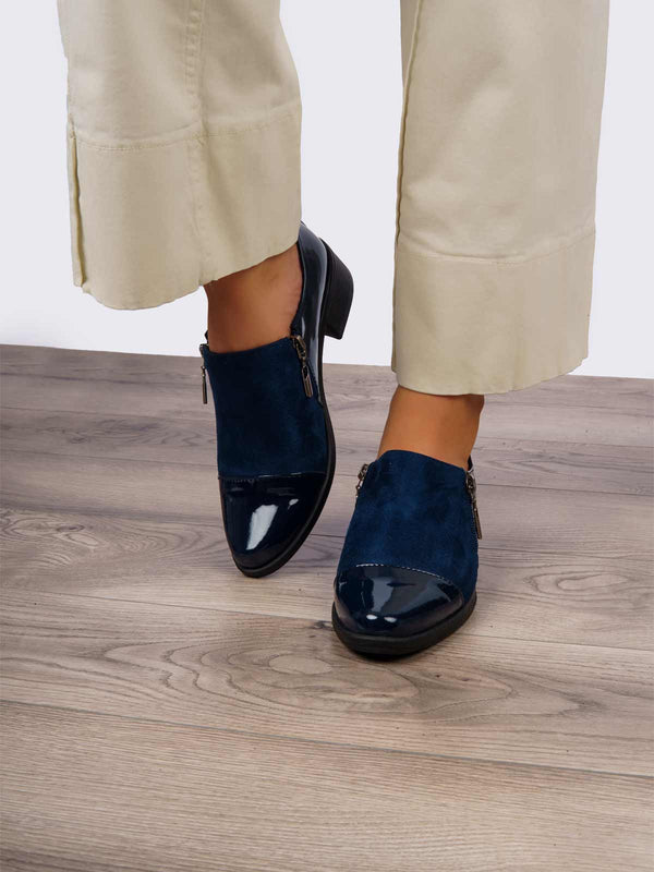 Mocasín Ejecutivo Charol Gamuza Azul ADDIC NZF132CGAZ