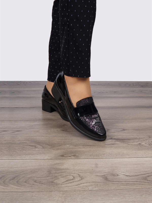 Mocasín Ejecutivo Animal Print Negro ADDIC NZF138APCNE