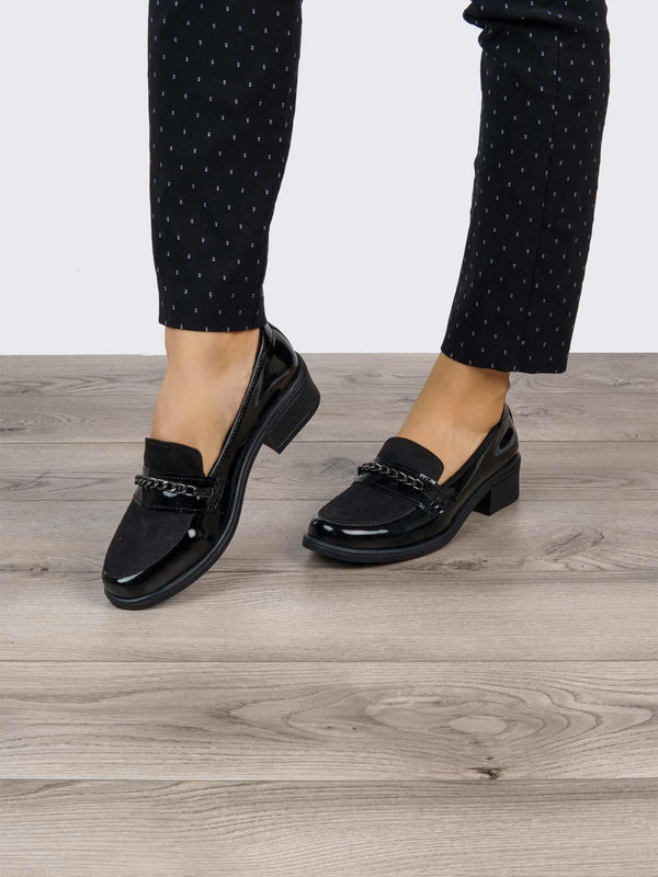 Mocasín Ejecutivo Charol Gamuza Negro ADDIC NZF210CNE