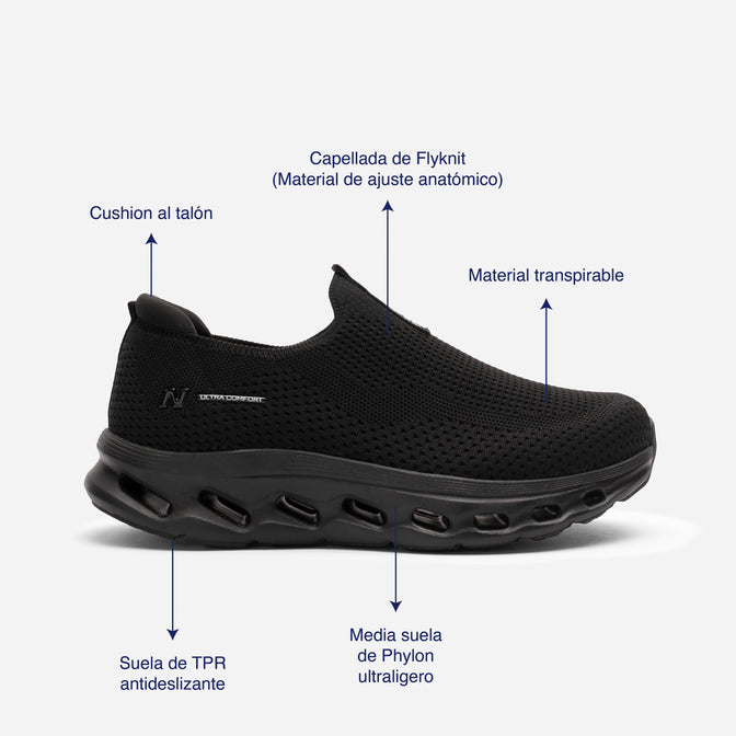 Tenis Casual Negro Airmotion Natural NAAIRMOTIONNE