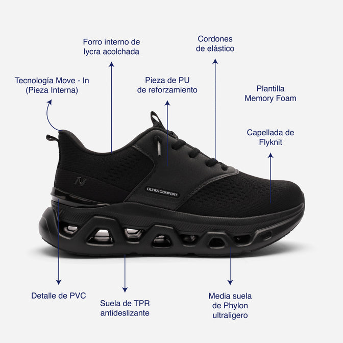 Tenis Casual Neostep Natural Negro NANEOSTEPNE