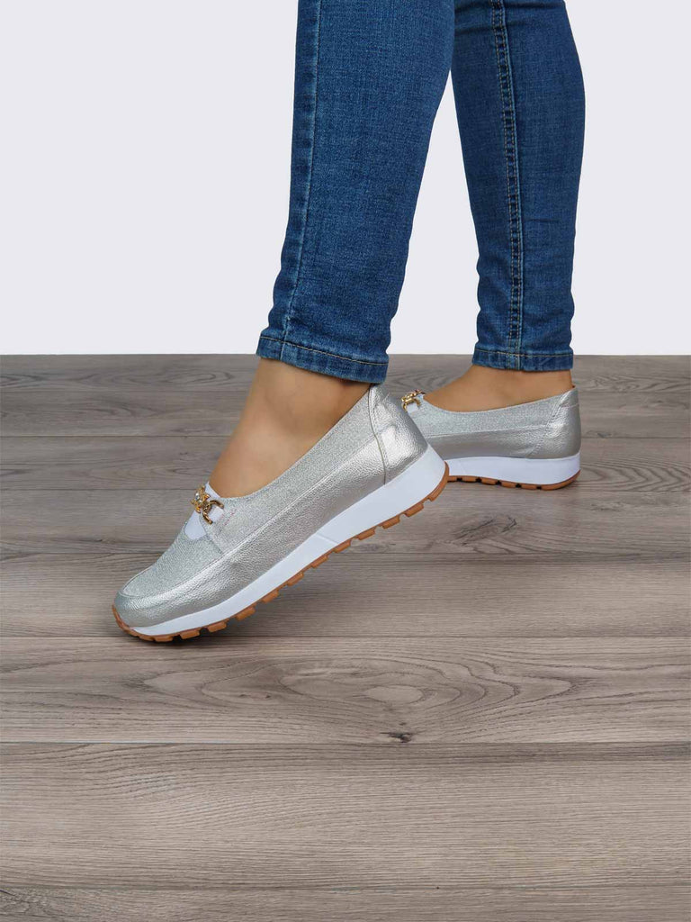 Mocasín Plata Glitter ADDIC SAB7009PL