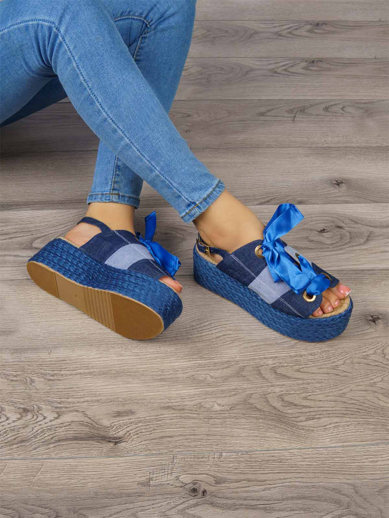 Sandalia Plataforma Azul Jeans VID VID03AZJE