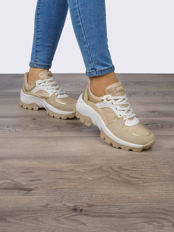 Tenis Casual Beige Viamarte VM022.0704BECB