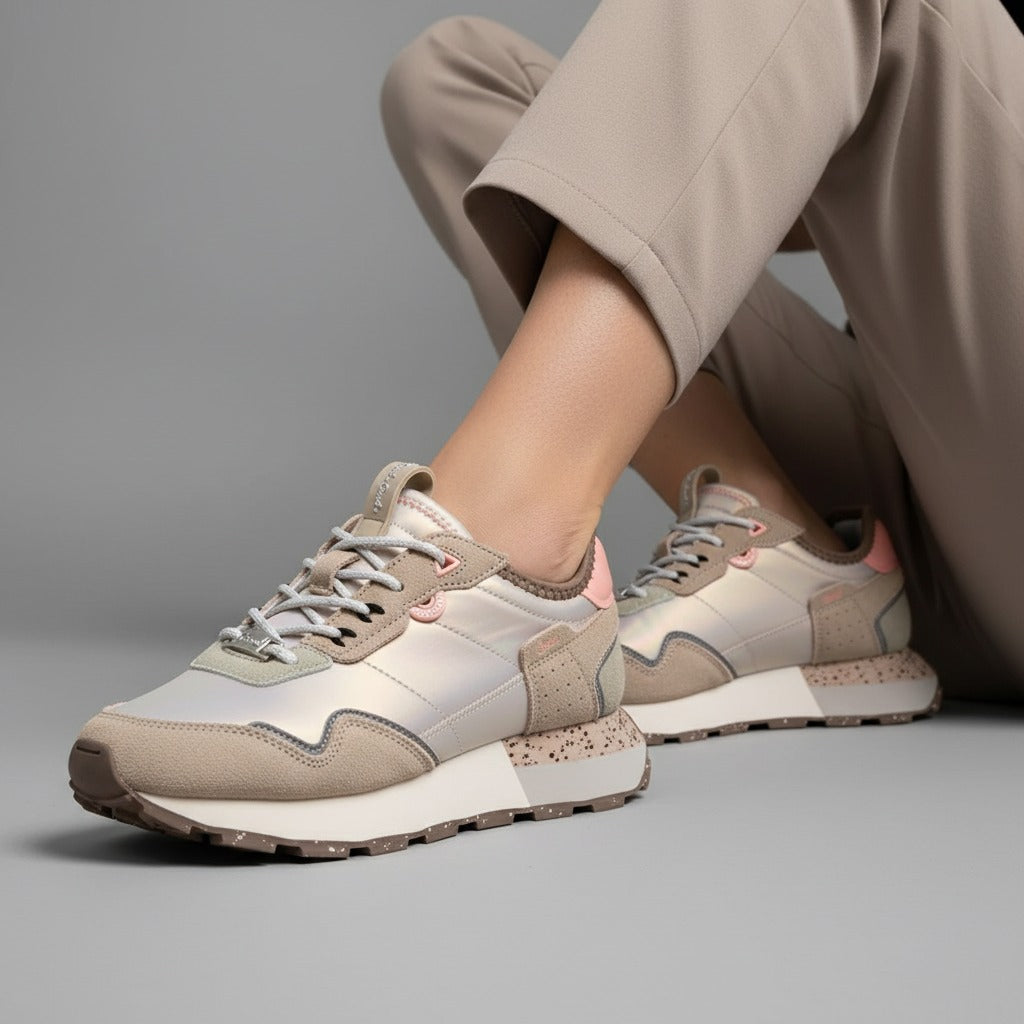 Tenis Casual Taupe Coral Tobby COTOBBYTA