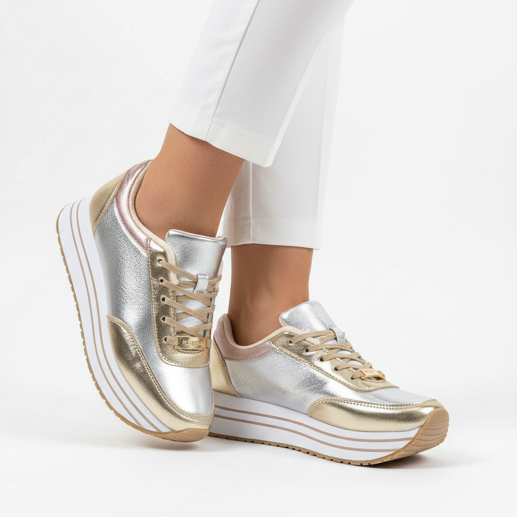 Tenis Casual Plata MENINA MECOSMOPLDO