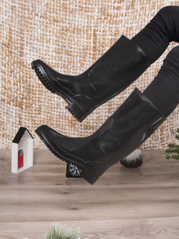 Bota de Hule Negro Croydon CRL5754390NE